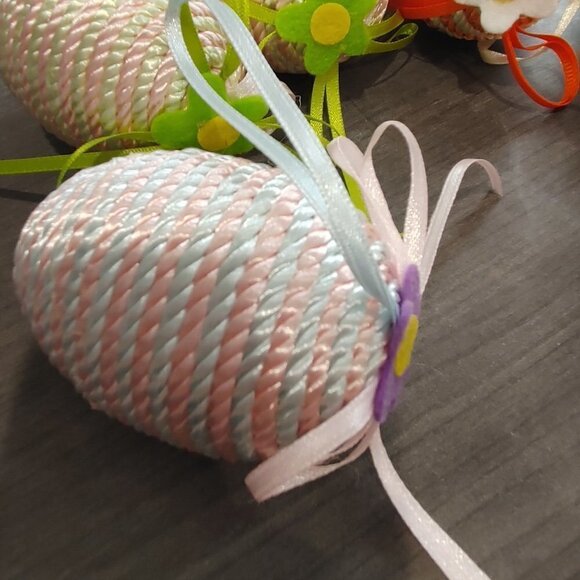 6 Easter Decorative Eggs Handmade, Multi Colors - Picture 4 of 4